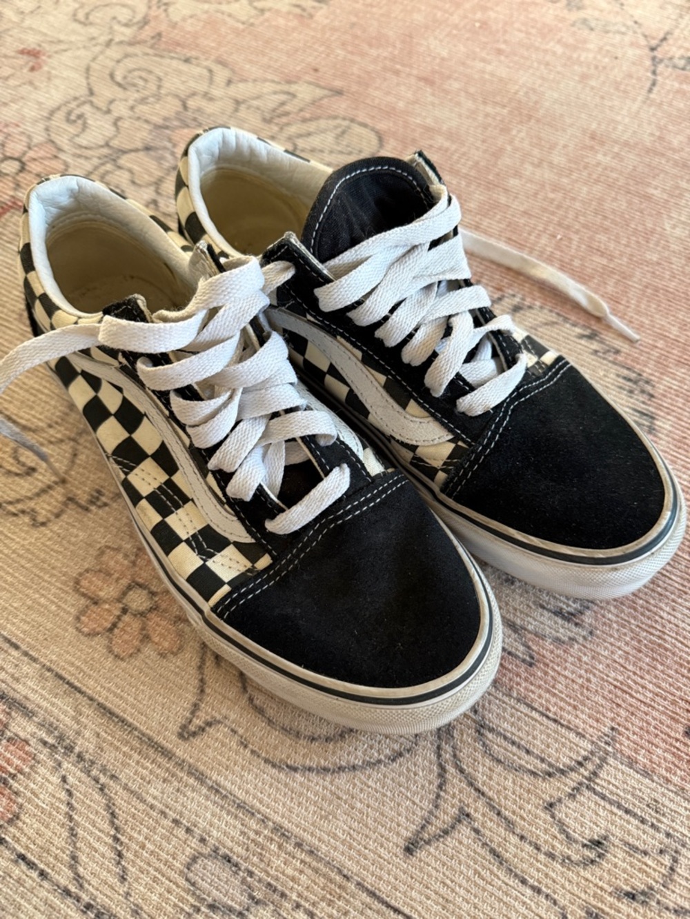 Vans M 5/W 6.5 Black & White Checkered Lace Up Sneakers